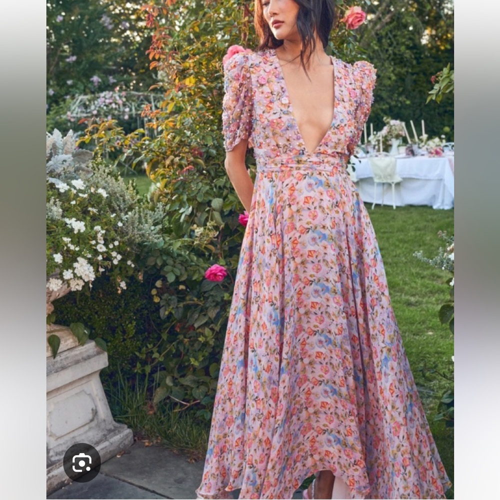 LoveShackFancy Akira Hand Beaded Dress